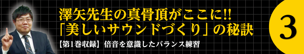 3.澤矢先生の真骨頂がここに!!　「美しいサウンドづくり」の秘訣　【第一巻収録】倍音を意識したバランス練習